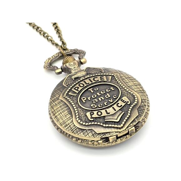 Police Officer Pocket Watch - Law Enforcement Gift Retirement Personalized - Picture 6 of 10